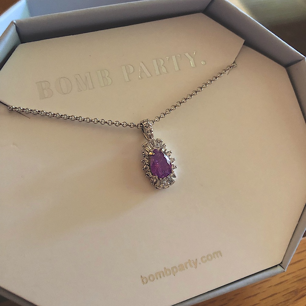 Bomb Party Lab Purple Ice Crystal Necklace